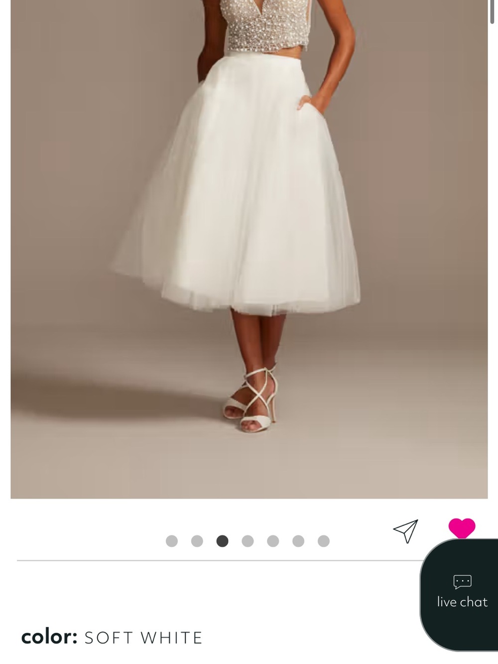 David's Bridal Tulle Midi Skirt
